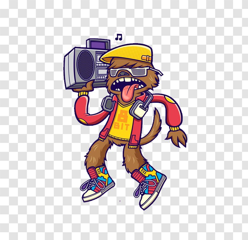 Drawing Cartoon Graffiti Hip Hop - Headgear Transparent PNG