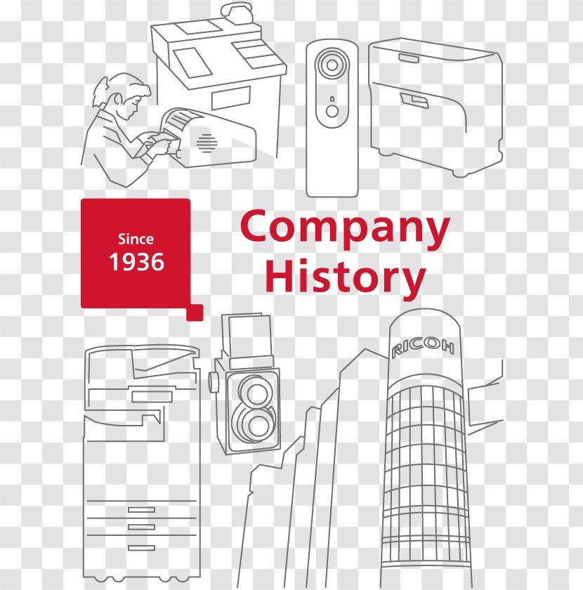 Paper Company Corporation Ricoh Organization - Line Art - History Transparent PNG