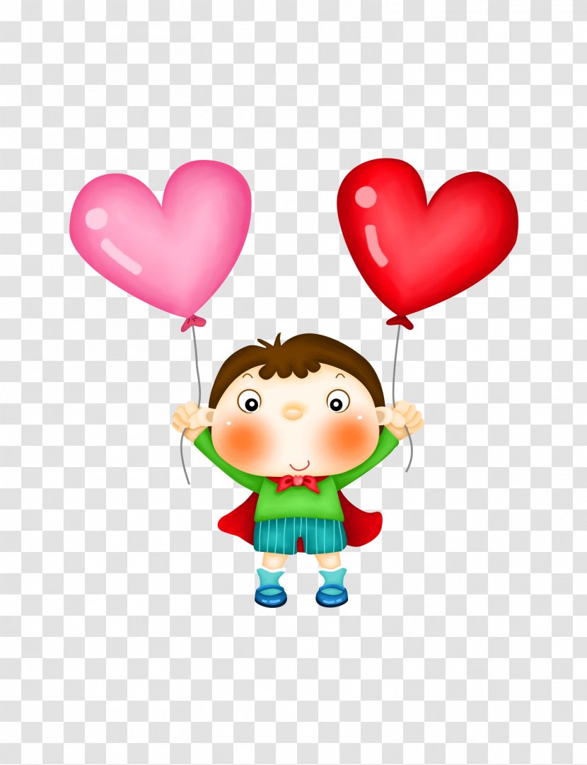 Childrens Day Microsoft PowerPoint Template Clip Art - Heart - Beautiful Exquisite Cartoon Lovely Boy Superman Balloon Transparent PNG