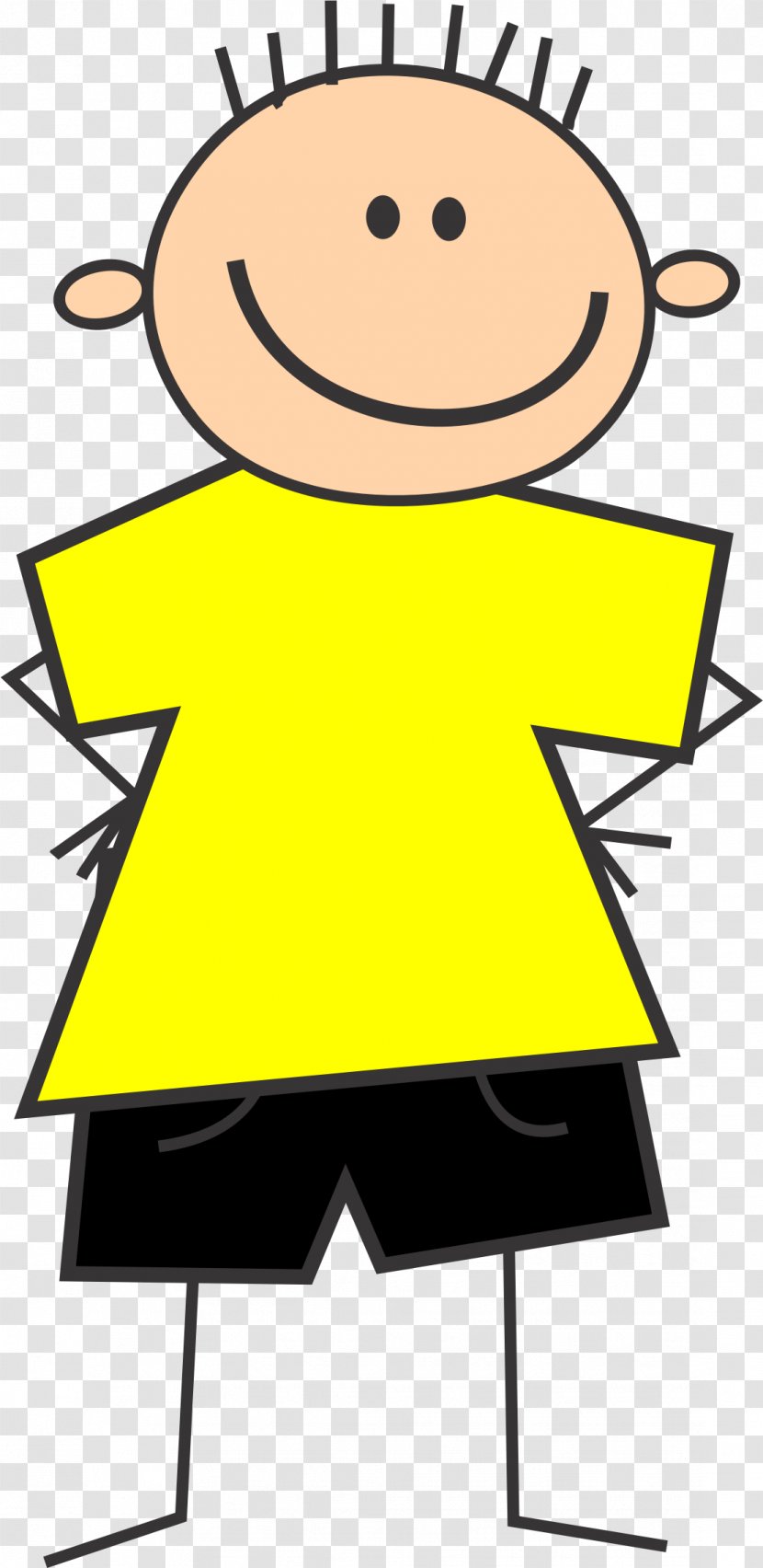 T-shirt Cartoon Clip Art - Boy - Yellow Shirt Cliparts Transparent PNG