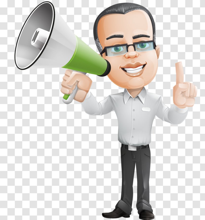 White Collar Cartoon Megaphone YouTube - Silhouette - Frame Transparent PNG