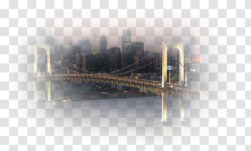 Skyline Skyscraper Cityscape Bridge–tunnel Haze-M - Fixed Link - Metropolis Transparent PNG