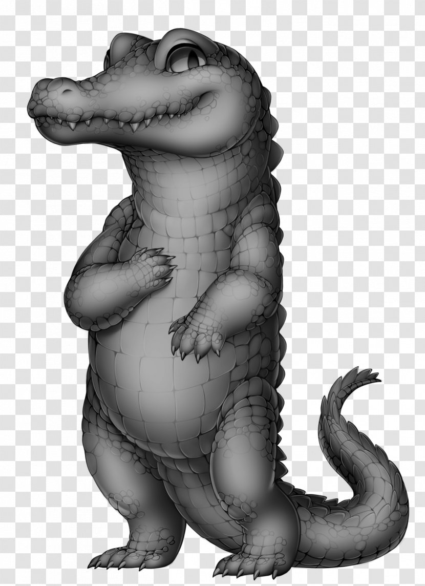 Crocodile American Alligator Reptile Art - Black And White Transparent PNG