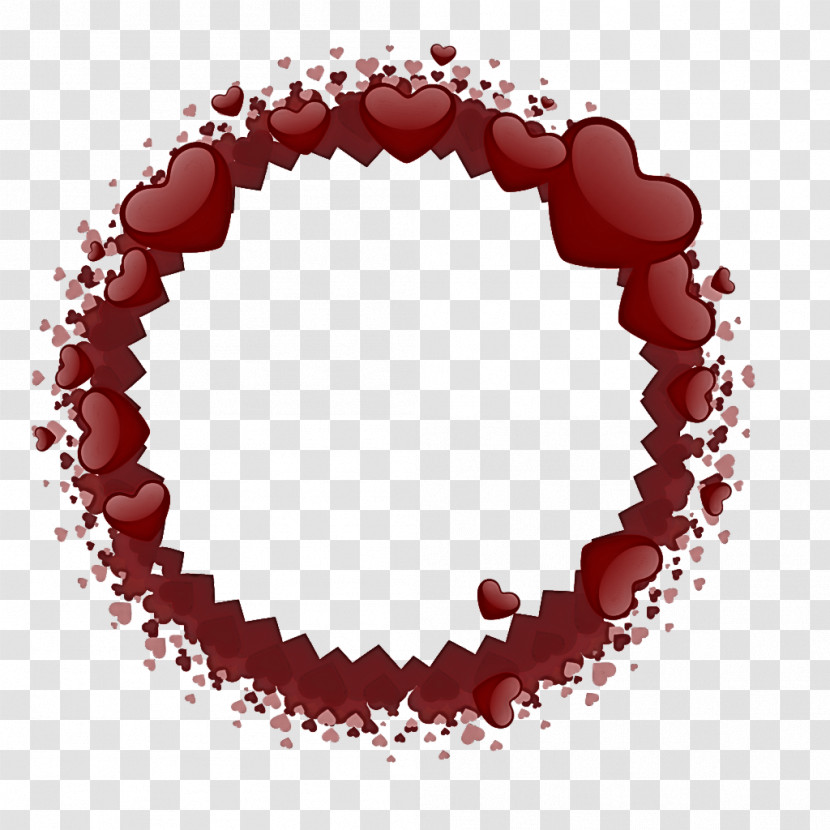 Red Heart Circle Transparent PNG