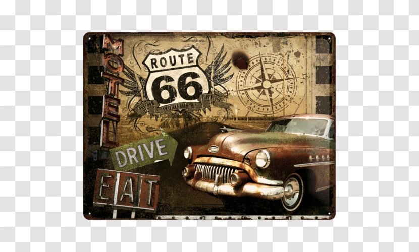 U.S. Route 66 In Arizona Retro Style Road Car - Us Transparent PNG