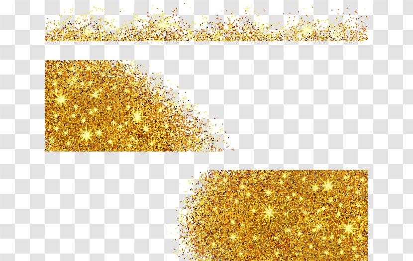 Glitter - 3 Gold Sequins Vector Transparent PNG