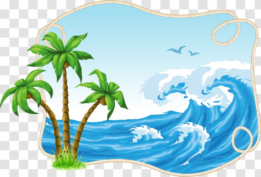 Coconut Tree Vector Material Decorative Patterns Free Buckle - Marine Mammal - Illustration Transparent PNG