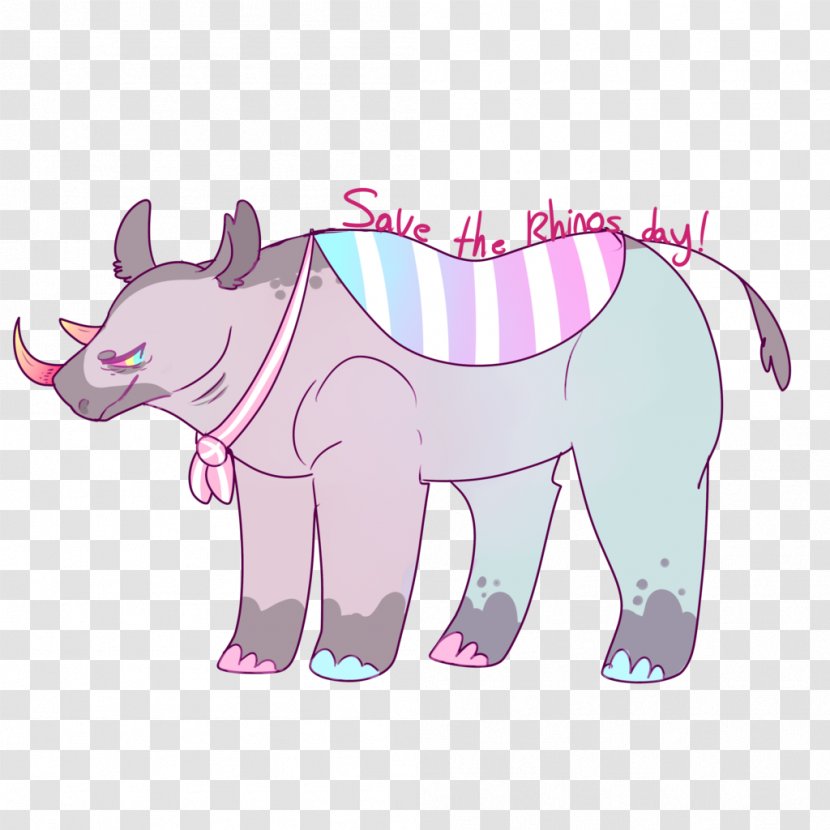 Pig Cattle Mammal Elephantidae - Watercolor - Save The Rhino Transparent PNG