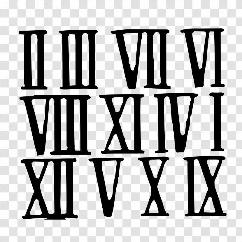 Ancient Rome Roman Numerals Number Numerical Digit Numeral System - Black And White Transparent PNG