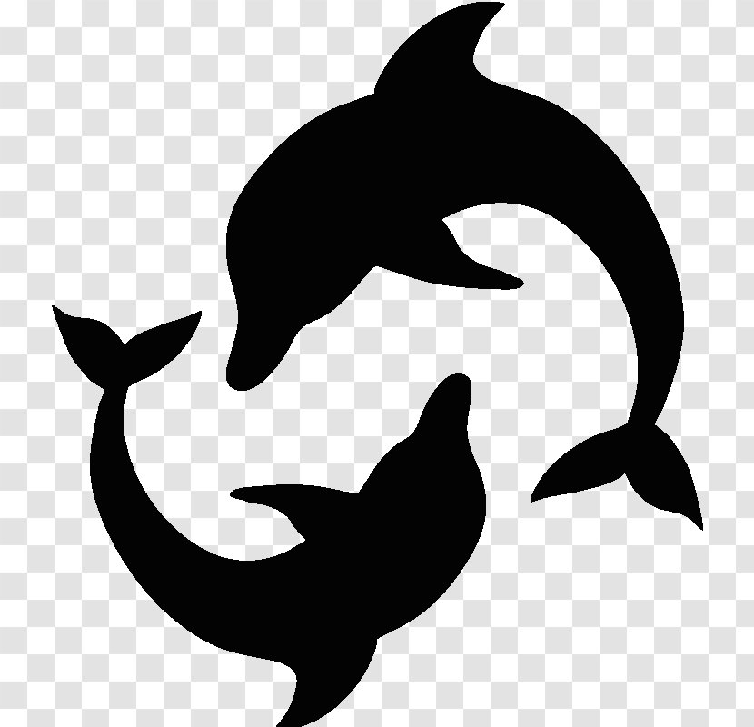 Dolphin Silhouette Sticker Clip Art - Tail Transparent PNG