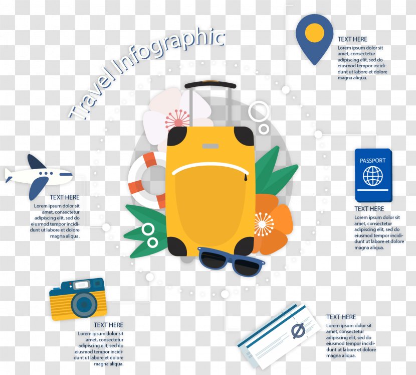 Travel Tourism Suitcase - Vector Painted Tourism-related Information Transparent PNG