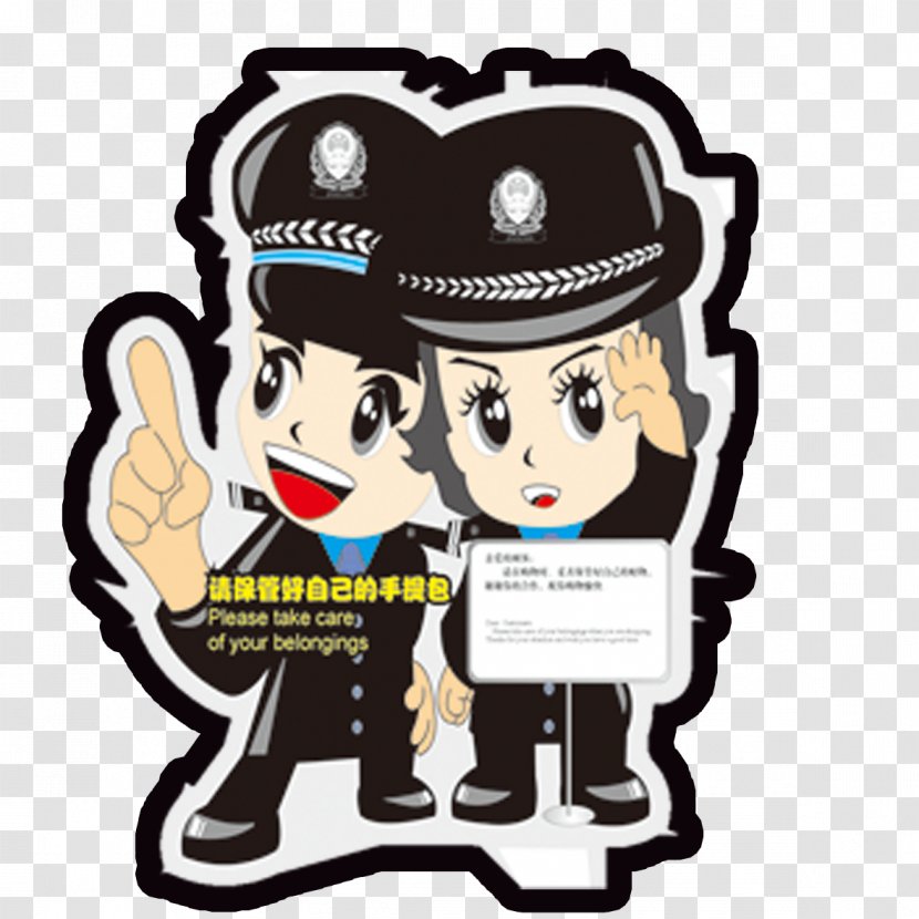 Police Officer Cartoon Character - Brand - Couple Policeman Transparent PNG