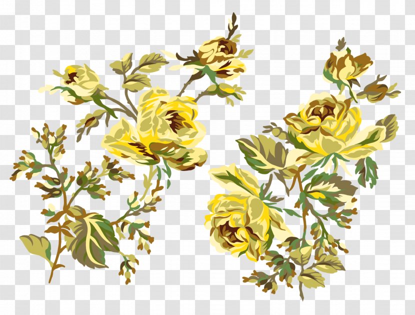 Beach Rose Flower Yellow Garden Roses - Hand Painted Transparent PNG