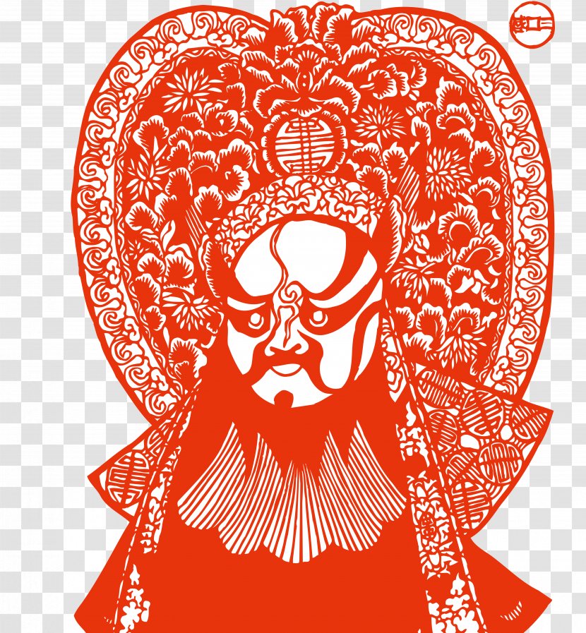 Chinese Paper Cutting Peking Opera Art - Flower - Facebook Transparent PNG