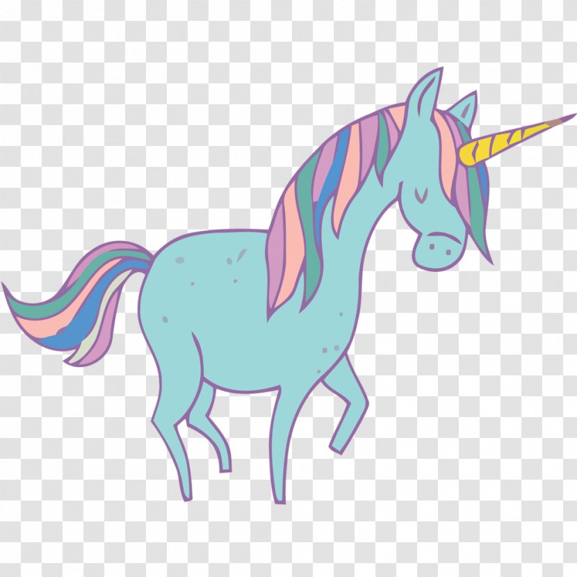 Unicorn Coloring Book Fairy Tale - Pony - Vector Blue Material Transparent PNG