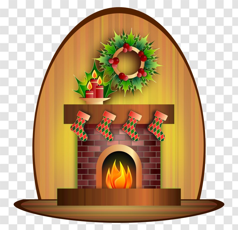 Santa Claus Christmas Fireplace Chimney Clip Art - Decoration - Cozy Cliparts Transparent PNG