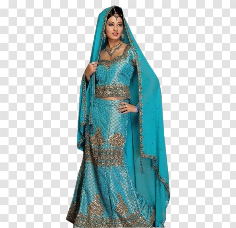 Lehenga Gagra Choli Wedding Dress Bride - Aqua Transparent PNG