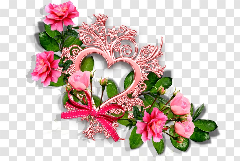 Floral Design Pink Garden Roses Cut Flowers - Rose Transparent PNG