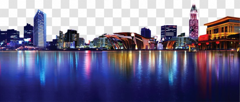 Shanghai Nightscape City - Evening - Night Transparent PNG