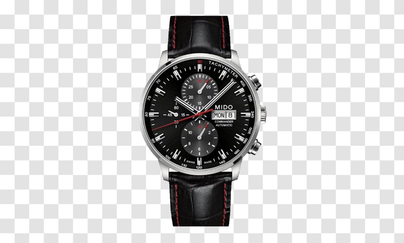 Mido Chronograph Chronometer Watch ETA SA - Clock - Commander Series Mechanical Male Transparent PNG