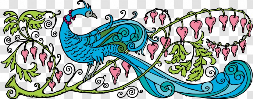 T-shirt Graphic Design Art - Calligraphy - Vector Peacock Transparent PNG