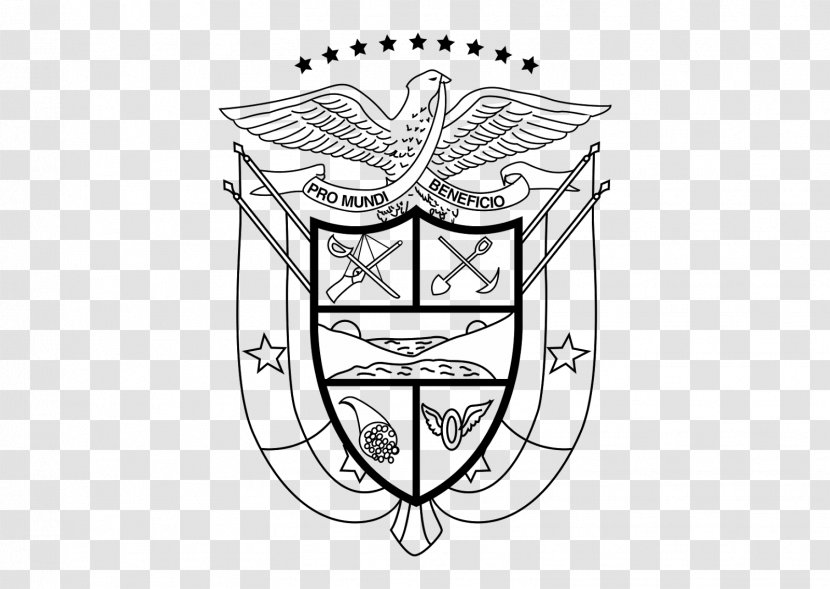 Coat Of Arms Panama Colombia Escutcheon - Black - Argentina Transparent PNG