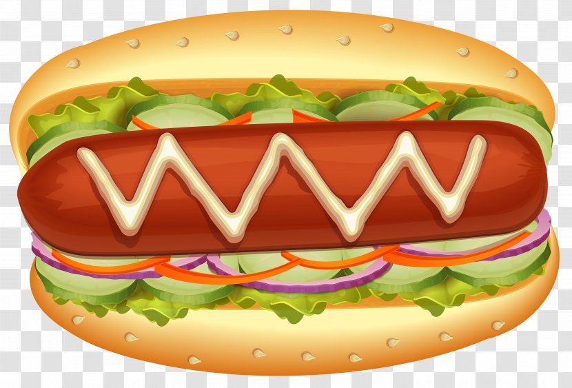 Hot Dog French Fries Chili Fast Food Clip Art - Hamburger - Sausage Transparent PNG