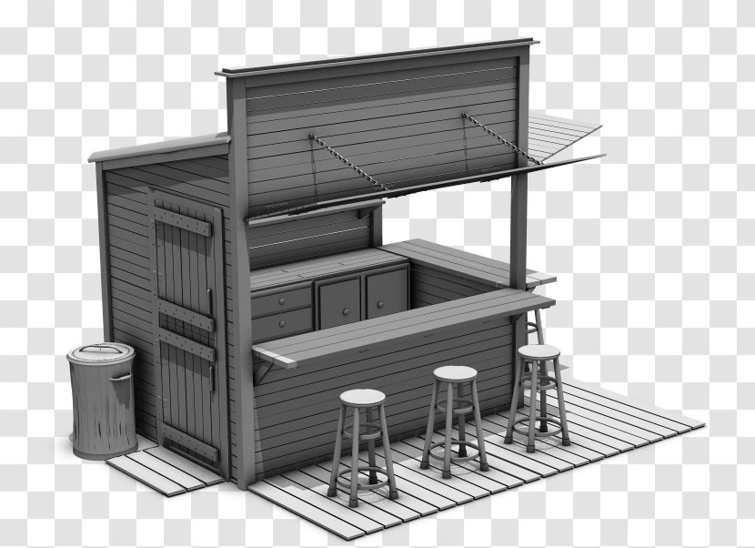 Kiosk Food 3D Modeling DAZ Studio Rendering - 3d - Texture Transparent PNG