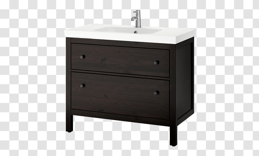 Bathroom Cabinet Sink Cabinetry Vanity - Drain - Black White Transparent PNG