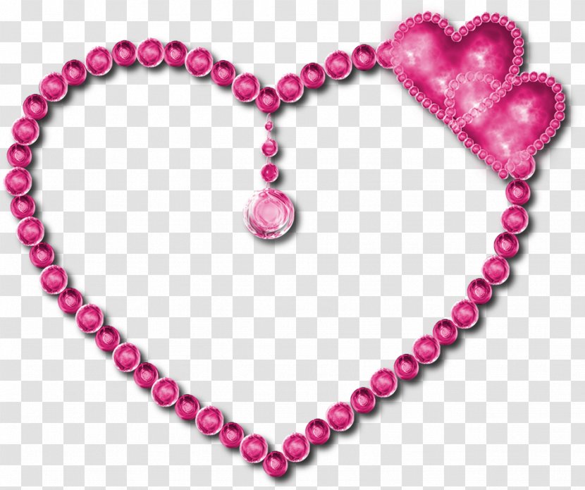 Love Background Heart - Pink Diamond - Necklace Pearl Transparent PNG