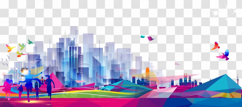 Paper Poster Wallpaper - Origami - Beautiful Buildings In The City Transparent PNG