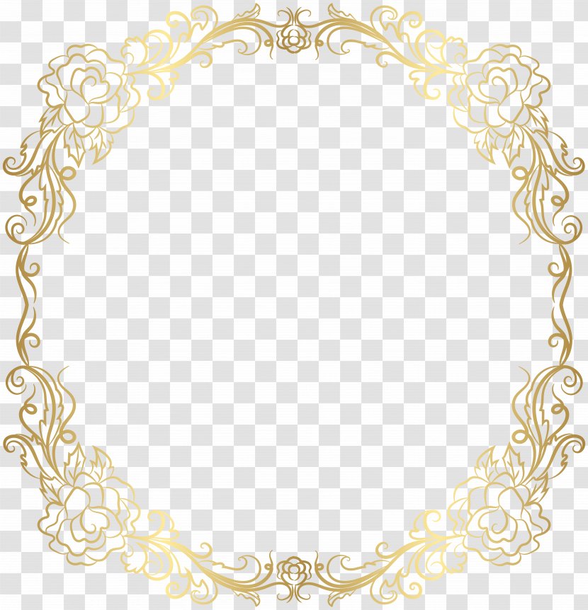 Text Picture Frame Yellow Area Pattern - Polish - Deco Golden Border Clip Art Transparent PNG