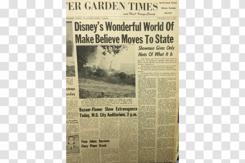 Walt Disney World Newspaper Winter Garden Computer Mouse - Florida Transparent PNG