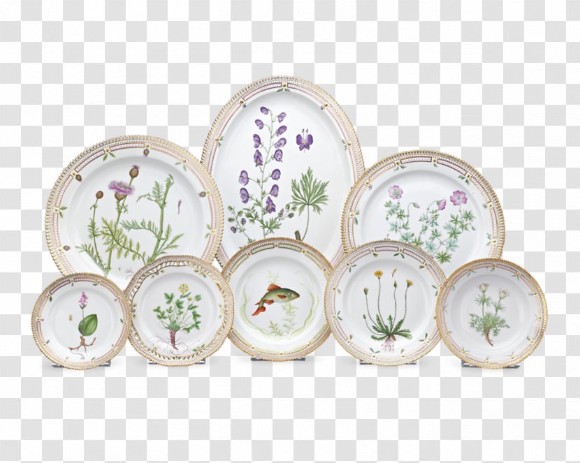 Flora Danica Porcelain Royal Copenhagen Plate Tableware - Dinnerware Set Transparent PNG