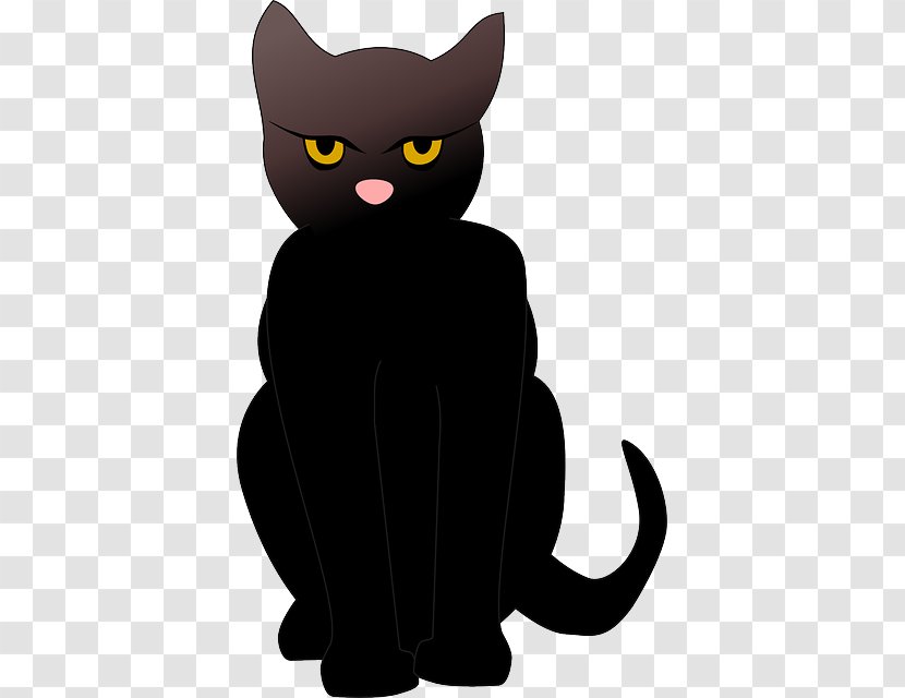 Black Cat Bombay Clip Art - Fictional Character - Halloween Cartoon Animals Transparent PNG