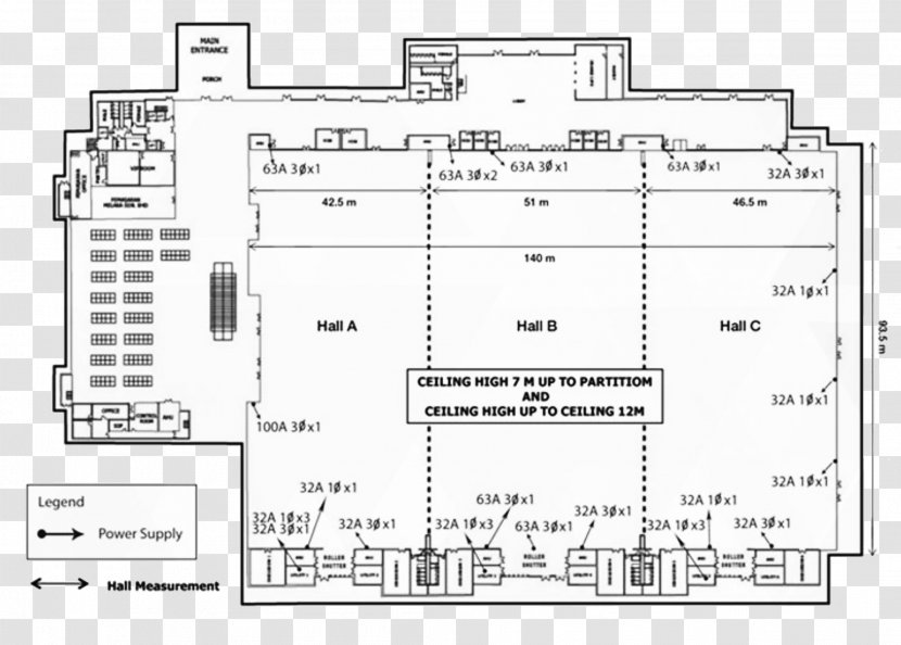 Floor Plan Engineering Technical Drawing - Exhibition Hall Design Transparent PNG