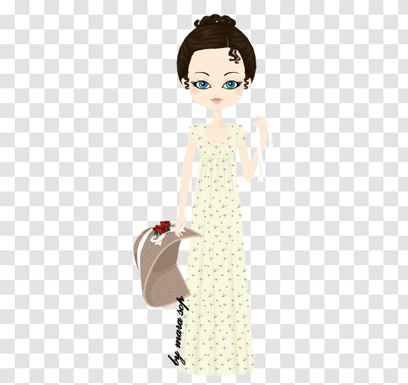 Black Hair Brown Gown Hairstyle - Heart - Pride And Prejudice Transparent PNG