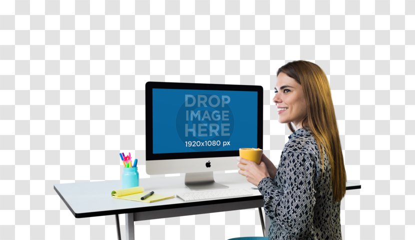 Design Video Computer Monitors Image Placeit - Information - Imac Desk Transparent PNG