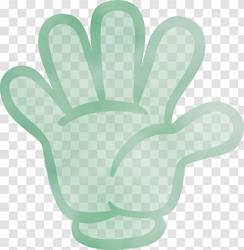 Green Hand Finger Glove Gesture Transparent PNG