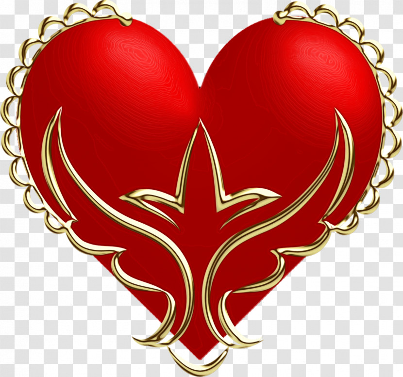 Red Heart Ornament Love Heart Transparent PNG