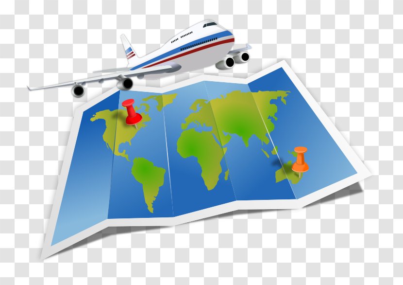 Globe Air Travel Map Clip Art - Pixabay - Traveller Cliparts Transparent PNG