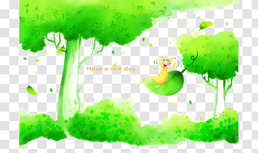 Cartoon Download Wallpaper - Photography - Healthy Green Background Material Transparent PNG
