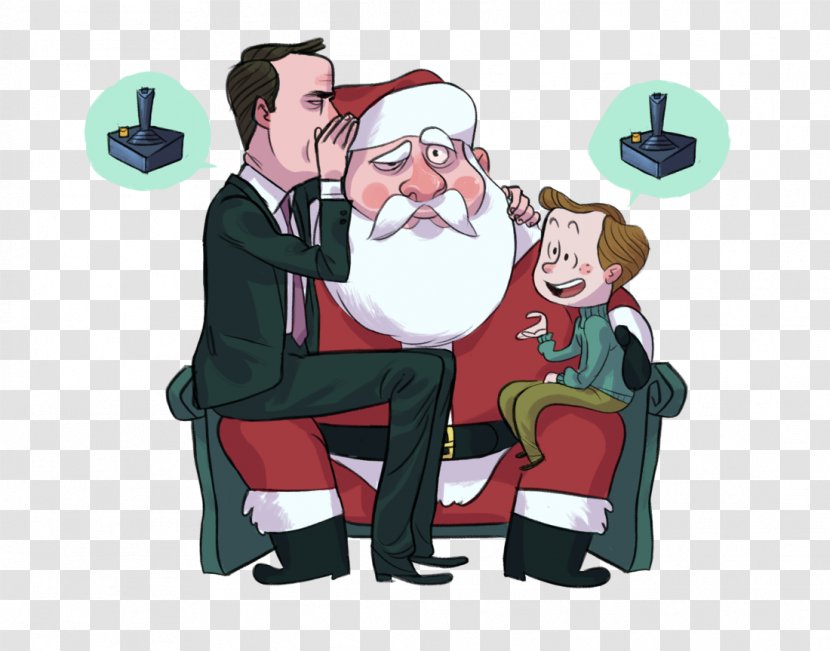 Santa Claus Lap Human Behavior Illustration Christmas Ornament - Cartoon Transparent PNG