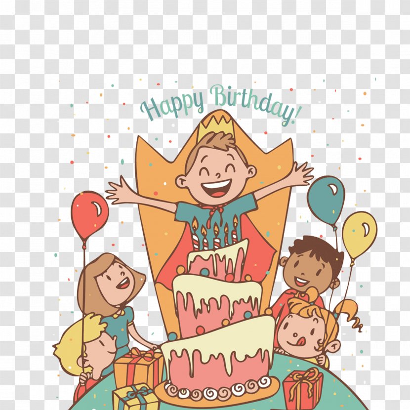 Birthday Party Greeting Card Gift - Creative Kids Transparent PNG