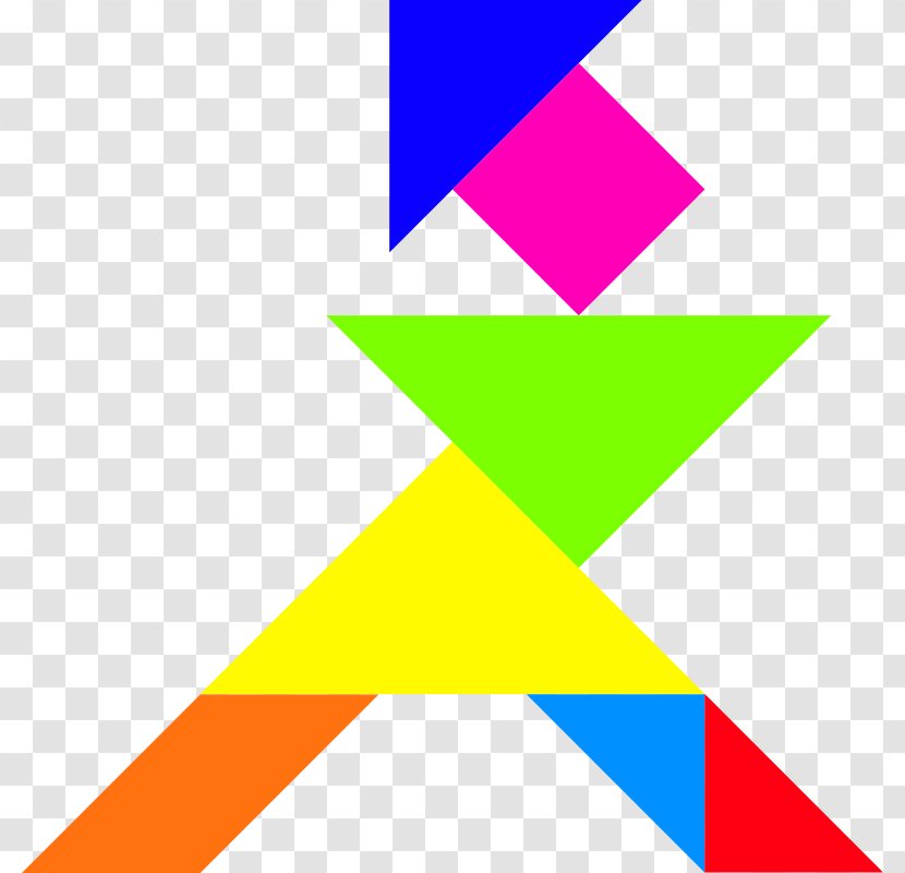 Tangram Puzzle Geometric Shape Clip Art - Yellow - Right Triangle Transparent PNG