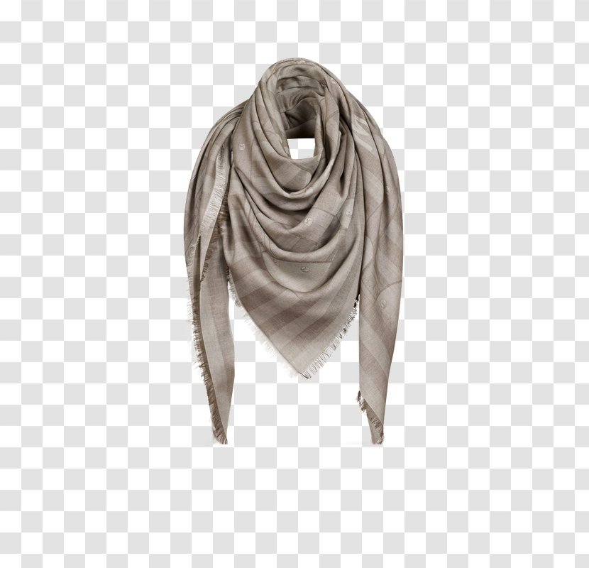 Louis Vuitton Headscarf Shawl Clothing Accessories - Beige - French Man Scarf Transparent PNG
