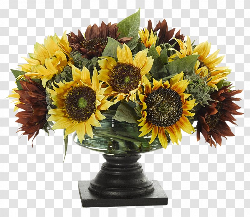 Floral Design Cut Flowers Vase Common Sunflower - Flower - Decorative Material Transparent PNG