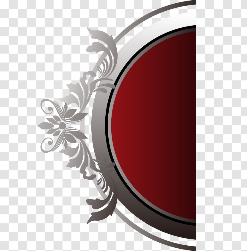 Red Black Computer File - Silver - Hand-painted And Circular Pattern Edge Transparent PNG