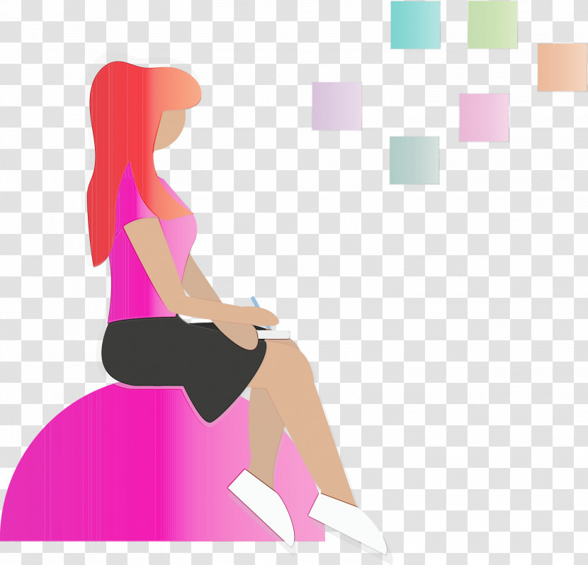 Pink Leg Sitting Physical Fitness Transparent PNG