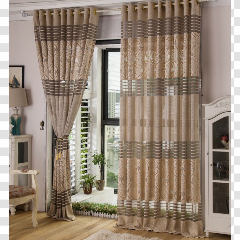 Curtain Window Blinds & Shades Light - Brown - European Style Decorative Painting Material Transparent PNG